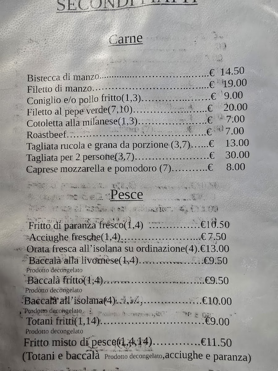 Menu Ristorante Trattoria Da Rosa-1