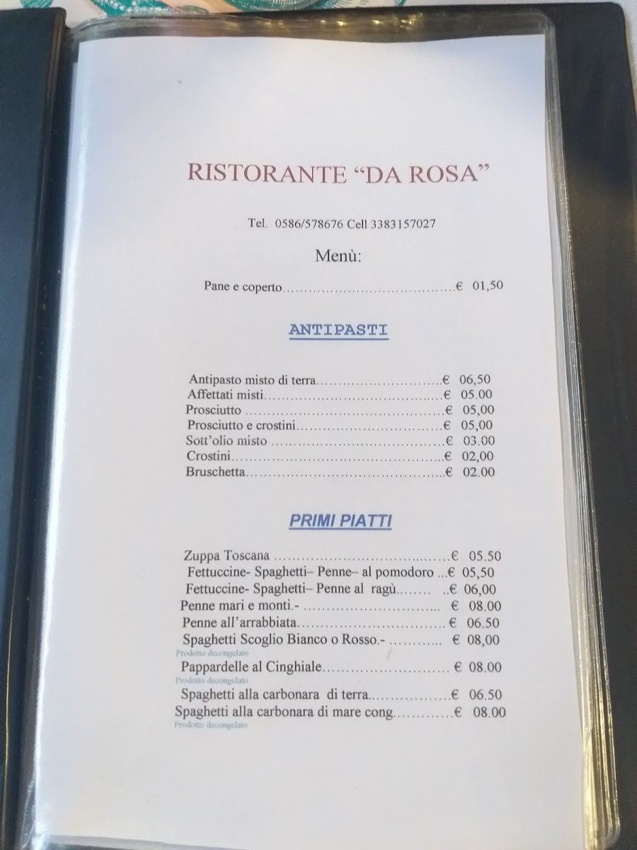 Menu Ristorante Trattoria Da Rosa-7